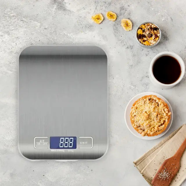 Digital Kitchen Scale 5kg/10kg – Stainless Steel with LCD Display