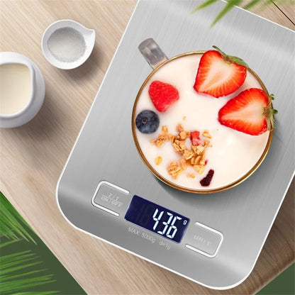 Digital Kitchen Scale 5kg/10kg – Stainless Steel with LCD Display